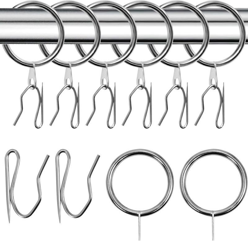 KAHIT Curtain Rings (20, Silver) - Image 1