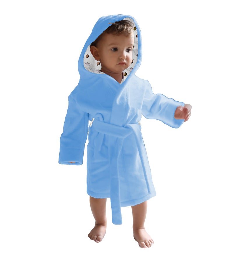 Adhigams Baby Stylish Bath Robe, Towel, Wrapper | Unisex Bath Wrap for Baby boy and Girl (12-24 Months) (Blue) - Image 2