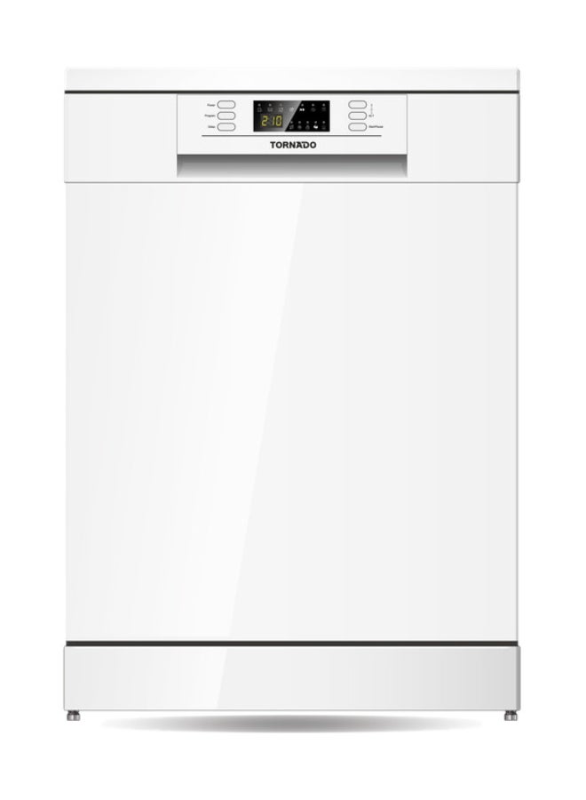 TORNADO Freestanding Dishwasher 13 Place Settings, 6 Programs, 2 Racks, A++ Energy Rating, Quiet Operation Low Noise, Mini programme, Half-load,Stainless Steel Tub 