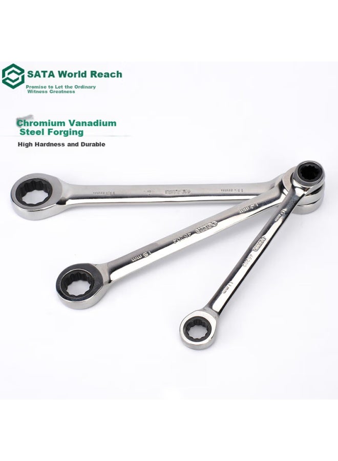 Sata 46204 Fully Polished Double Plum Blossom Quick Wrench, 14x15mm - Image 3
