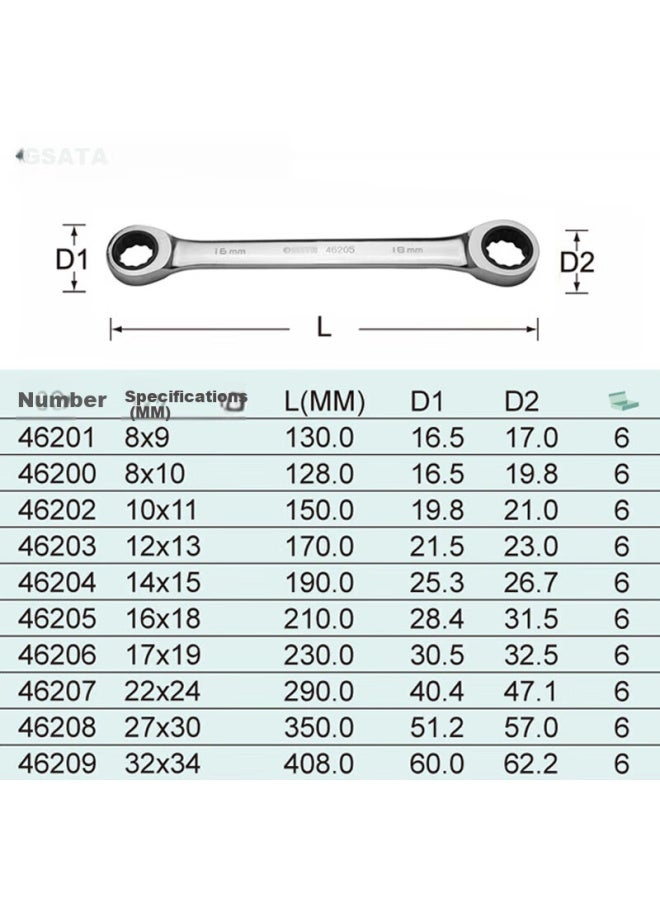 Sata 46204 Fully Polished Double Plum Blossom Quick Wrench, 14x15mm - Image 4