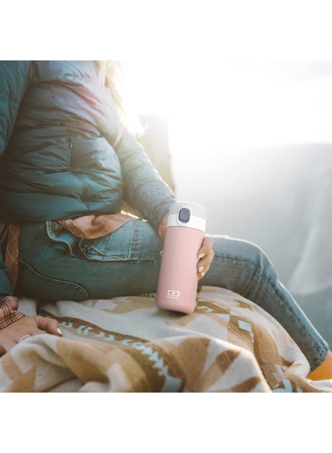 Monbento Pop Insulated Bottle, Rosa Moka Stainless Steel  Water Bottle  Vacuum Insulated Drink Bottle for School, Travel & Everyday Hydration-360ml - Image 4
