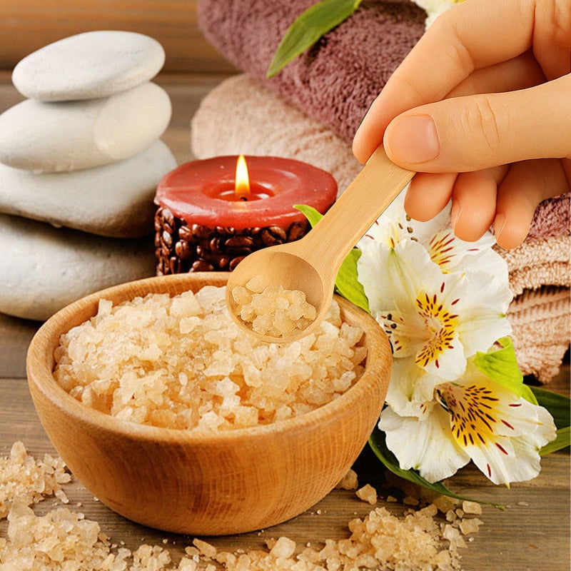 HANSGO 24PCS Mini Wooden Spoons, 3 Inches Small Bath Salt Spoon Wooden Little Teaspoons for Sugar Scrub Jars Spice Condiments Jam - Image 4