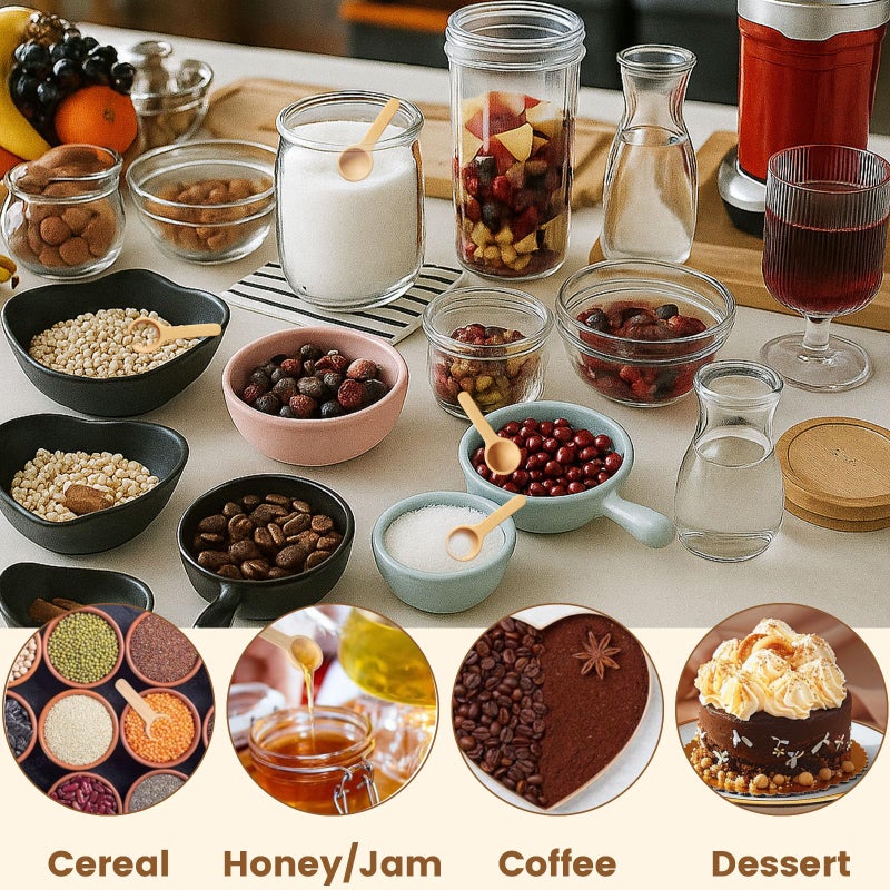HANSGO 24PCS Mini Wooden Spoons, 3 Inches Small Bath Salt Spoon Wooden Little Teaspoons for Sugar Scrub Jars Spice Condiments Jam - Image 5