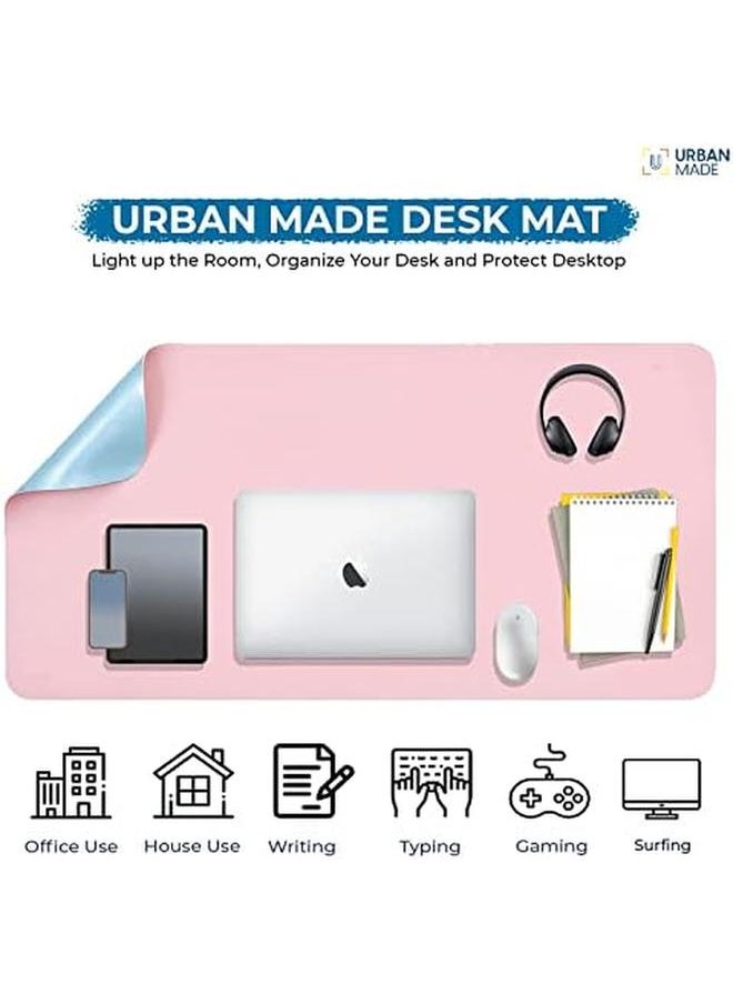erorex - Desk Mat Blotter For Laptop Large Extended Mouse Pad For Office Table Mat Office Accessories For Desk Keyboard Computer Gaming Study Anti Slip And Reversible Full Desk Pink Blue - Image 1