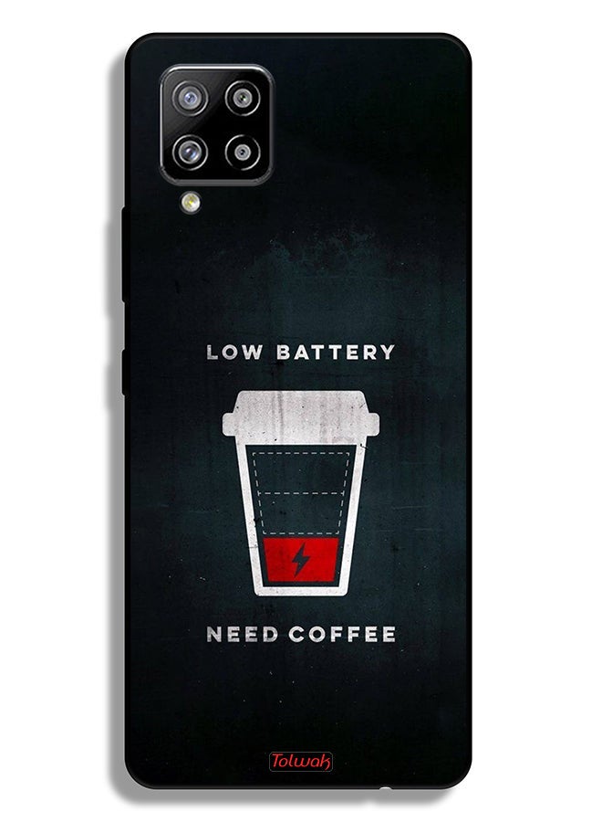Tolwak Samsung Galaxy M42 5G Protective Case Cover Low Battery Need Coffee - Image 1