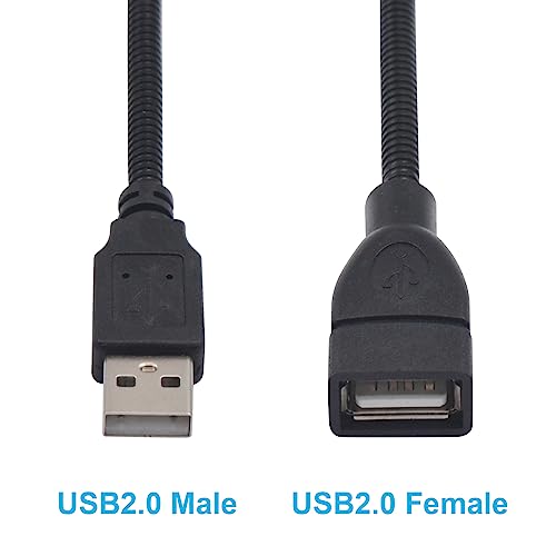Duttek USB Gooseneck Cable 1FT/30CM, USB2.0 Cable, USB 2.0 Type A Male to Female Jack Sync Data Flexible Extension Gooseneck Cord - Image 4