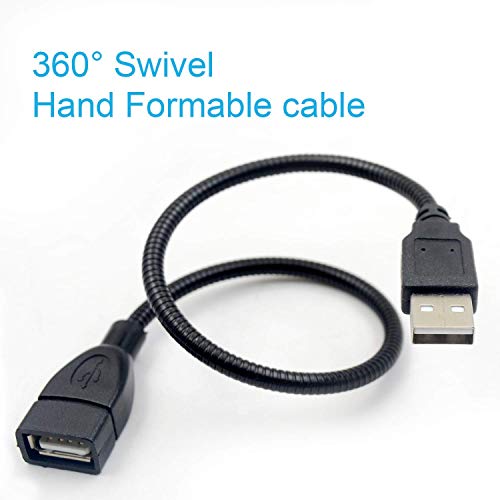 Duttek USB Gooseneck Cable 1FT/30CM, USB2.0 Cable, USB 2.0 Type A Male to Female Jack Sync Data Flexible Extension Gooseneck Cord - Image 2