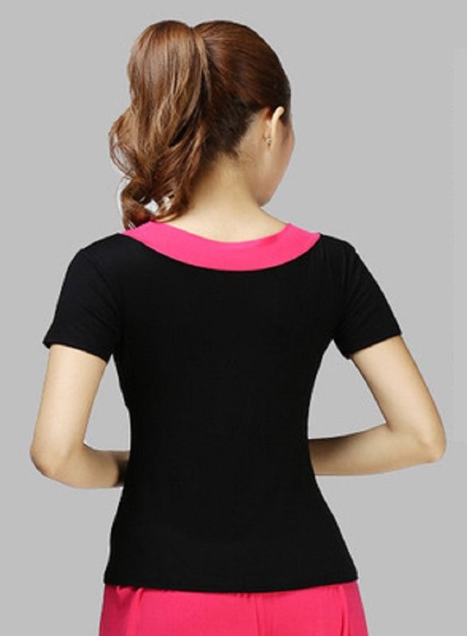 Loquat Women's Square Dance Top Short Sleeve V-neck Dance Dress  - Image 1