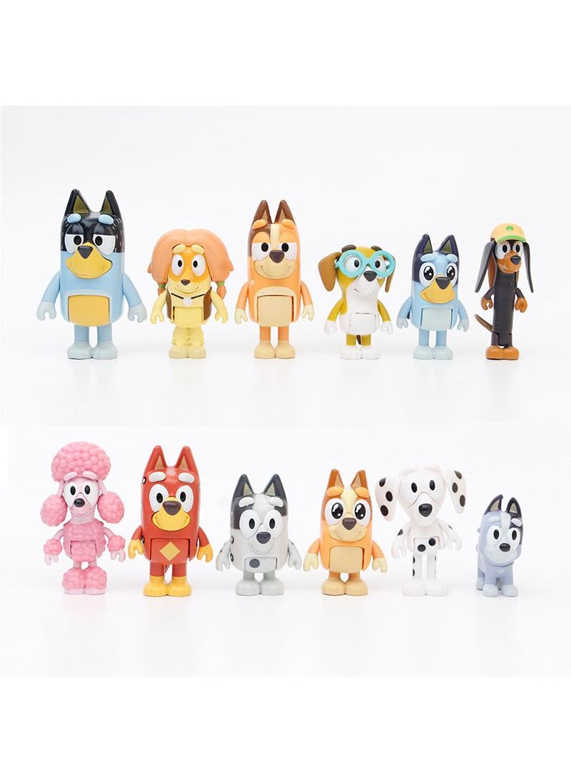 Y&D 12-Piece Bluey's Family Figurines Model Toys  - Image 1