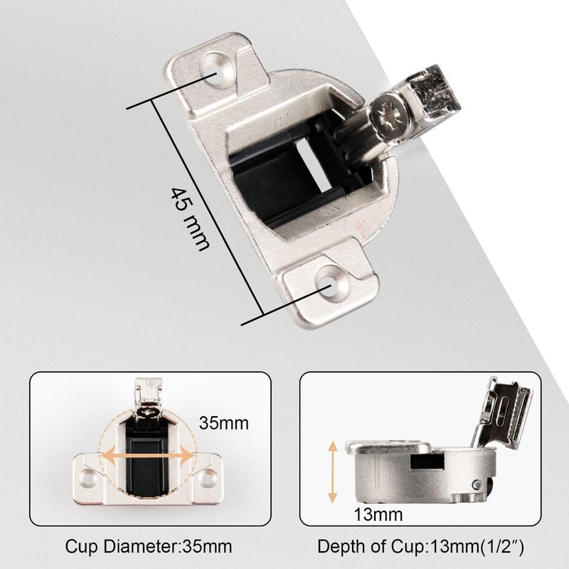 Holdly Replacement for Blum 110 Degree Screw-in Compact 33 Hinge, 8-Pack, Cabinet Door Hinges to Replace Original Blum Cabinet Hinges(Mounting Plate Not Included) - Image 2