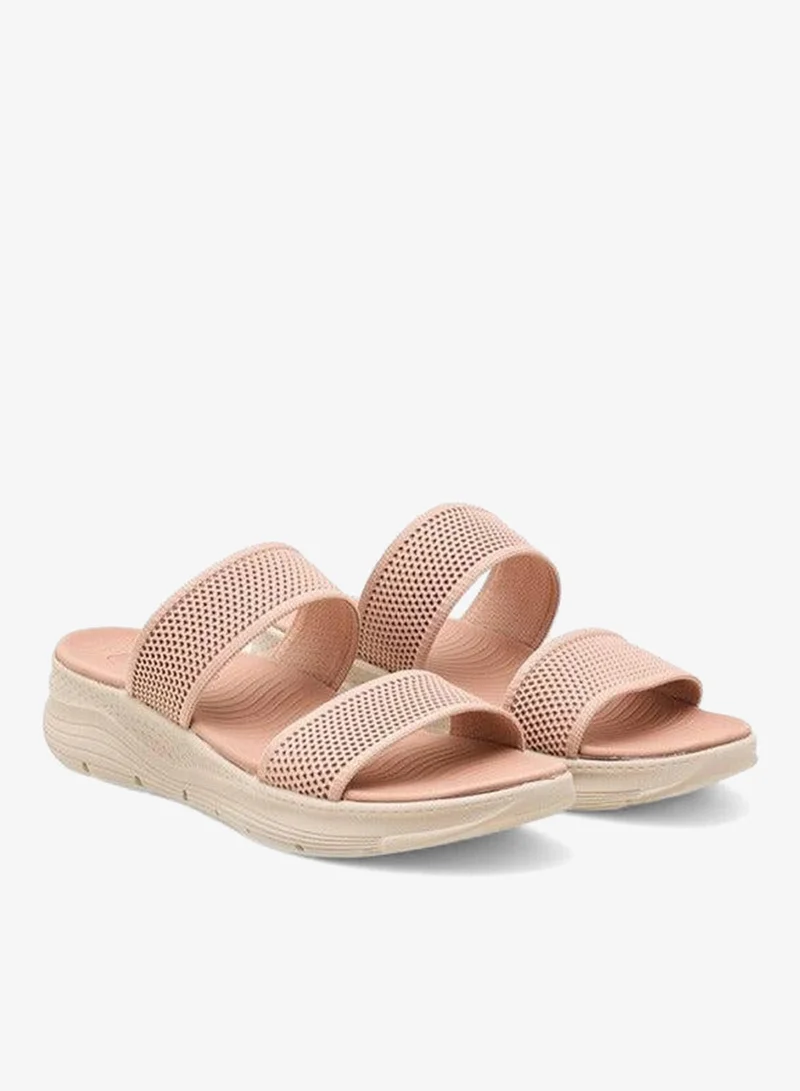Le Confort Textured Slip-On Strap Sandals with Platform Heels