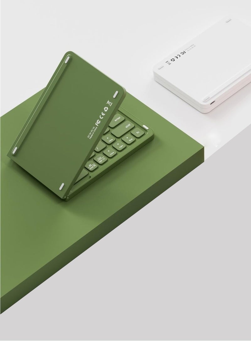 Foldable Bluetooth Keyboard, Portable Folding Keyboard, Rechargeable Mini Wireless Travel Keyboard for Windows iOS Android Tablet Smartphone - Image 3