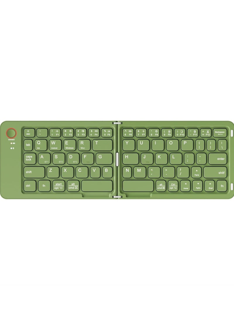 Foldable Bluetooth Keyboard, Portable Folding Keyboard, Rechargeable Mini Wireless Travel Keyboard for Windows iOS Android Tablet Smartphone - Image 1