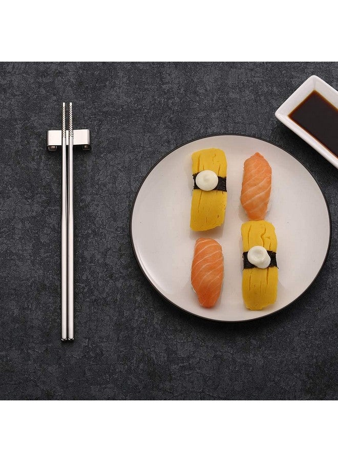 Linist Portable Utensils Travel Camping Cutlery Set 8-Piece Including Fork Spoon Chopsticks Cleaning Brush Straws Portable Case Stainless Steel Spoon Set (Silver) - Image 4