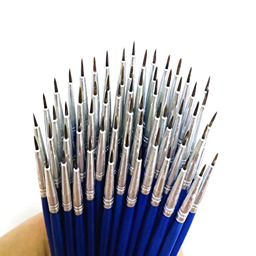 RUIHCBY 60 Pack Artists' Pointed Round Brush,Synthetic Bristles Painting,Detail Paint Brush,Nail Brushes for Miniature or Details Painting,Coloring,Drawing by Acrylic, Oil,Ink and Watercolor (S(#0)) - Image 5