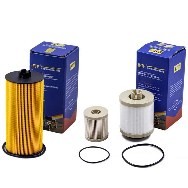 iFJF FD4616 Fuel Filter and FL2016 Oil Filter Replacement for F250 F350 F450 F550 Super Duty 60L 20032007 Excursion 60L 20032005 Replaces 3C3Z9N184CA 3C3Z6731AA