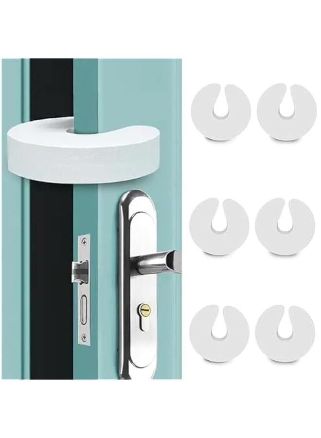 ميكسد مصدات باب من تول هاوس مكونة من 6 قطع، واقي باب امان للاطفال، سدادة باب اسفنجية متينة وناعمة تمنع اصابات الاصابع والارتطام، للمنزل والاطفال والحيوانات الاليفة لجميع الابواب (ابيض) - Image 1