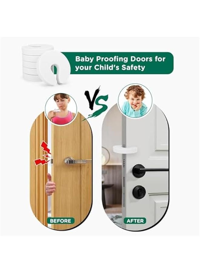 ميكسد مصدات باب من تول هاوس مكونة من 6 قطع، واقي باب امان للاطفال، سدادة باب اسفنجية متينة وناعمة تمنع اصابات الاصابع والارتطام، للمنزل والاطفال والحيوانات الاليفة لجميع الابواب (ابيض) - Image 2