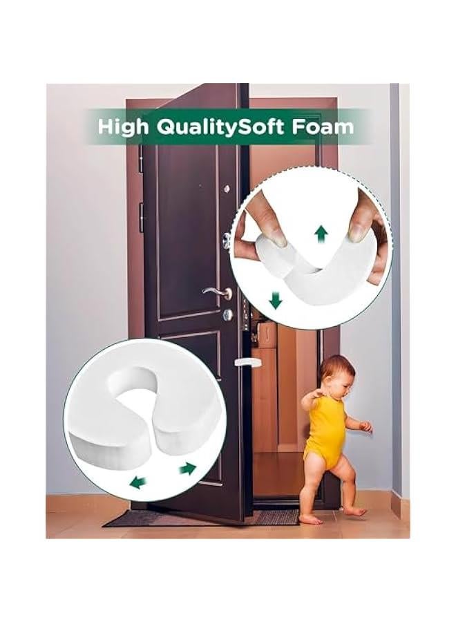 ميكسد مصدات باب من تول هاوس مكونة من 6 قطع، واقي باب امان للاطفال، سدادة باب اسفنجية متينة وناعمة تمنع اصابات الاصابع والارتطام، للمنزل والاطفال والحيوانات الاليفة لجميع الابواب (ابيض) - Image 3
