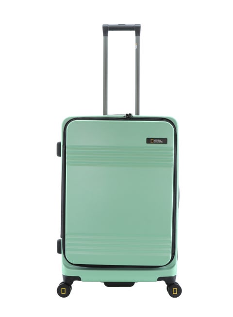 National Geographic Lodge Check-In Medium Travel Suitcase, 100% PC Durable Lightweight Hard Shell Expandable Luggage, 4 Double Wheel, TSA Lock Trolley Bag Jade (60 cm/24 Inch).