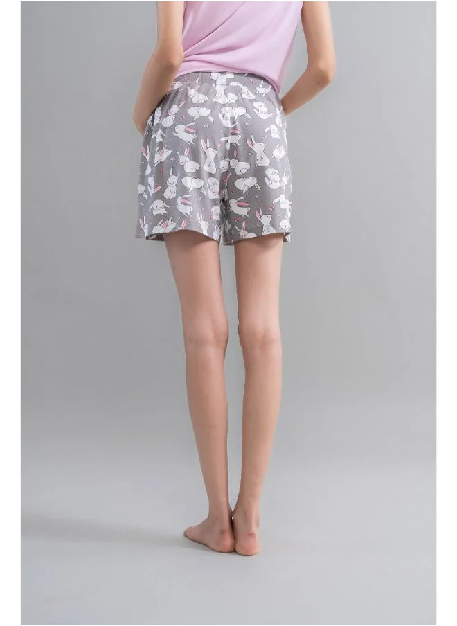 نسيسير Cuddly Bunnies Grey Modal Shorts