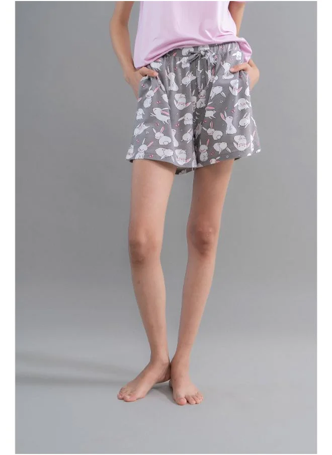 نسيسير Cuddly Bunnies Grey Modal Shorts
