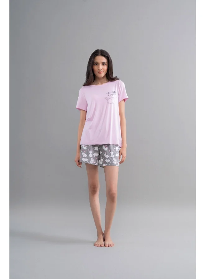 NeceSera Cuddly Bunnies Grey Modal Shorts