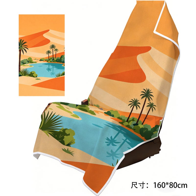 Cross-Border Foreign Trade New Model Car Seat Cover Two-In-One Beach Towel, Absorbent, Warm, Soft, Large Bath Towel for Beach and  Swimming - Image 1