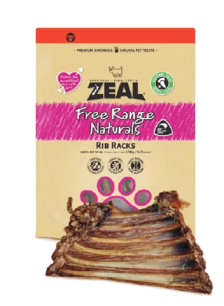 Free Range Natural Rib Racks Dog Treats 150g