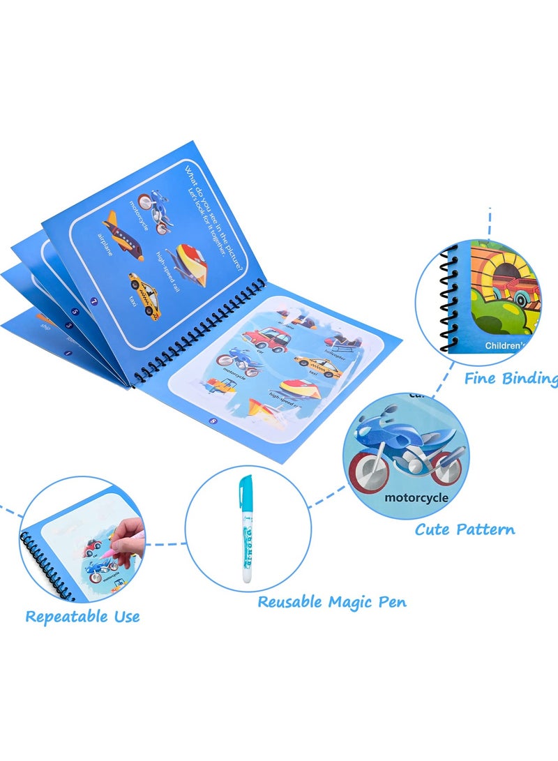 Mr. Penda 5Pcs Water Magic Colouring Book, Reusable Water Colouring Books for Children, Magic Water Colouring Book with Water Pens, Magic Painting Book for Kids 3 4 5 6 Year Old Boys Girls - Image 5
