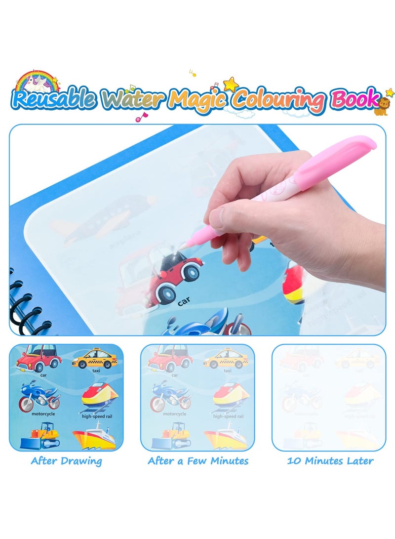 Mr. Penda 5Pcs Water Magic Colouring Book, Reusable Water Colouring Books for Children, Magic Water Colouring Book with Water Pens, Magic Painting Book for Kids 3 4 5 6 Year Old Boys Girls - Image 4