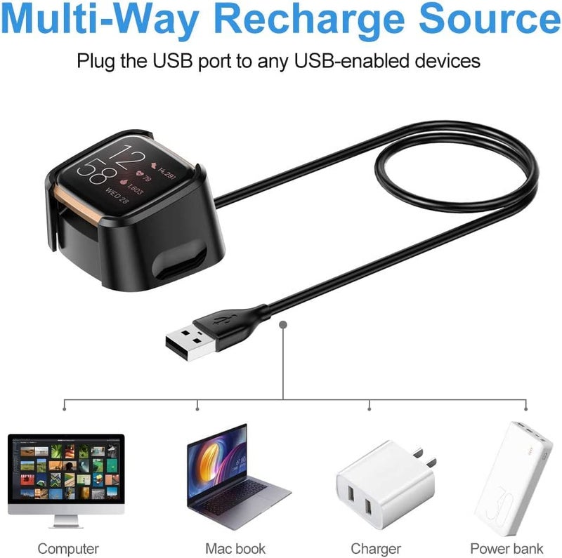 MARVIK Charger Cable for Fitbit Versa 2 Smart Watch Replacement Charging Cable for Fitbit Versa 2 Smart Watch (Not for Versa/Versa Lite), Smartwatch, Black - Image 5