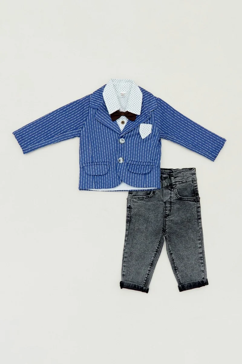 FullaModa 3-Piece Boy's Suit with Pocket Detail