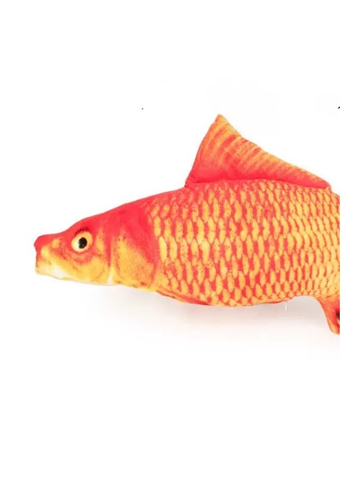 ألعاب سمك للقطط - ألعاب قطنية ناعمة ومتينة برائحة النعناع للقطط مع صوت خرير - لعبة مضغ للقطط