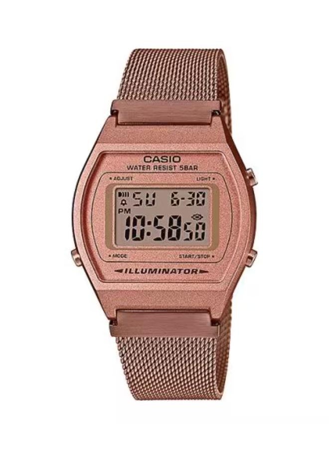 CASIO Women's Digital Display Watch With Rose Gold Stainless Steel Mesh Strap - B640WMR-5ADF 