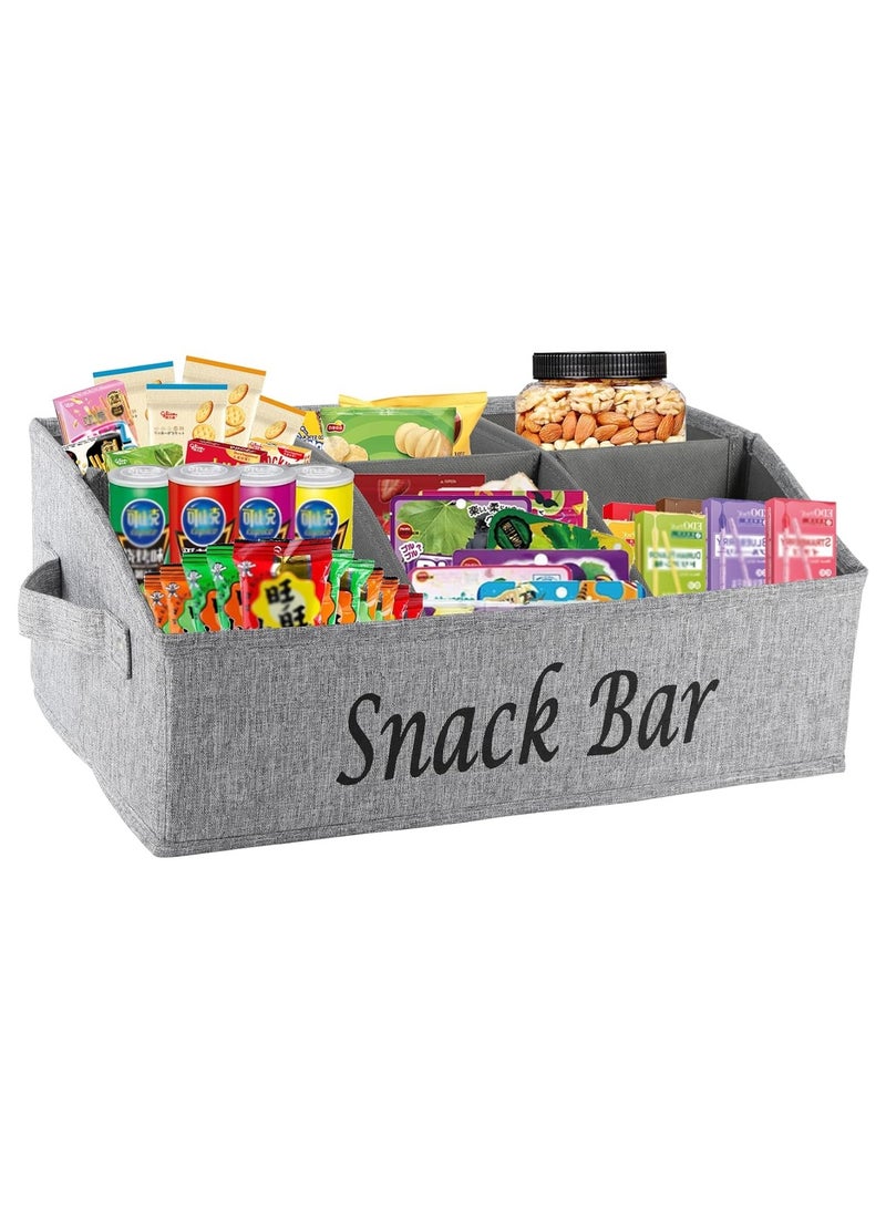 لوبيتيز مكافحة الوجبات الخفيفة حاوية ، 6-grid ، رمادي النسيج وجبة خفيفة حاوية مع مقبض ، مربع وجبة خفيفة - Image 2