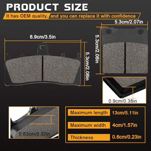 LOCOPOW Brake pads for Suzuki Hayabusa GSX1300R 99-07 GSXR750 W/T/V/X 94-99 Bandit 1200 GSF1200S 01-05 GSXR1100W 93-98 TL1000R 98-03 Front and Rear - Image 2