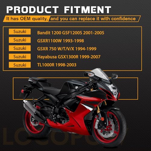 LOCOPOW Brake pads for Suzuki Hayabusa GSX1300R 99-07 GSXR750 W/T/V/X 94-99 Bandit 1200 GSF1200S 01-05 GSXR1100W 93-98 TL1000R 98-03 Front and Rear - Image 4
