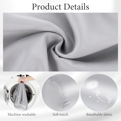 Lnngub 2 Packs Round Neck Pillow Case Covers, 16x5.9inch Cervical Neck Roll Pillow Cover Soft Round Pillow Covers with Zipper Bolster Pillowcases Silk Pillow Case Covers for Hair & Skin(Only Case) - Image 3