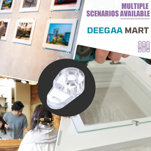 DEEGAA MART 40-Piece Mirror Holder Clip Kit – Clear Plastic Glass Fixing Clips , Wall Mount Mirror Hanging Kit for Bathroom, Cabinet Doors, Wardrobe, Frameless Mirrors - Image 5