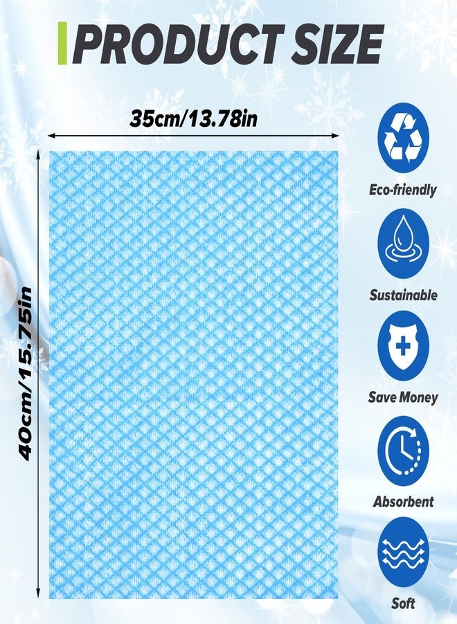 HaiFafafaing 300 Pcs Disposable Cleaning Cloths Heavy Duty Disposable Dish Cloths for Kitchen 13.78x15.75in Reusable Dish Rags Cleaning Towels for Bathroom Household Clean Blue 300 Pack - Image 2