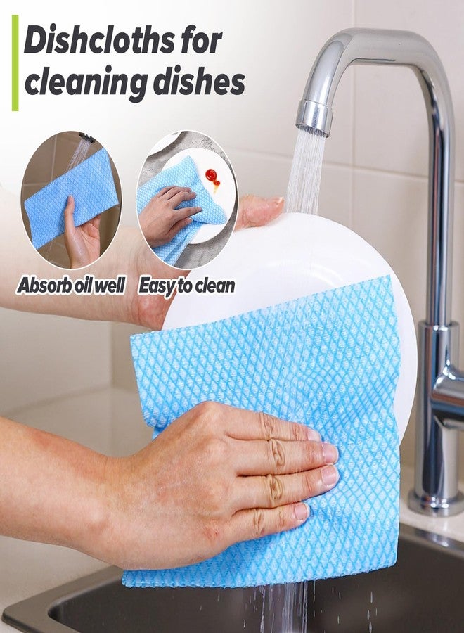 HaiFafafaing 300 Pcs Disposable Cleaning Cloths Heavy Duty Disposable Dish Cloths for Kitchen 13.78x15.75in Reusable Dish Rags Cleaning Towels for Bathroom Household Clean Blue 300 Pack - Image 4