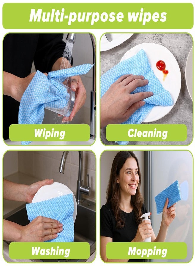 HaiFafafaing 300 Pcs Disposable Cleaning Cloths Heavy Duty Disposable Dish Cloths for Kitchen 13.78x15.75in Reusable Dish Rags Cleaning Towels for Bathroom Household Clean Blue 300 Pack - Image 3
