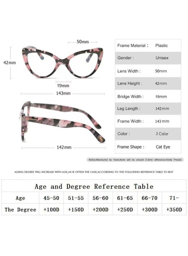 COVESATO Cat Eye Reading Glasses,Fashion Ladies Readers for Women(2 Mixed Color,2.00) - Image 4