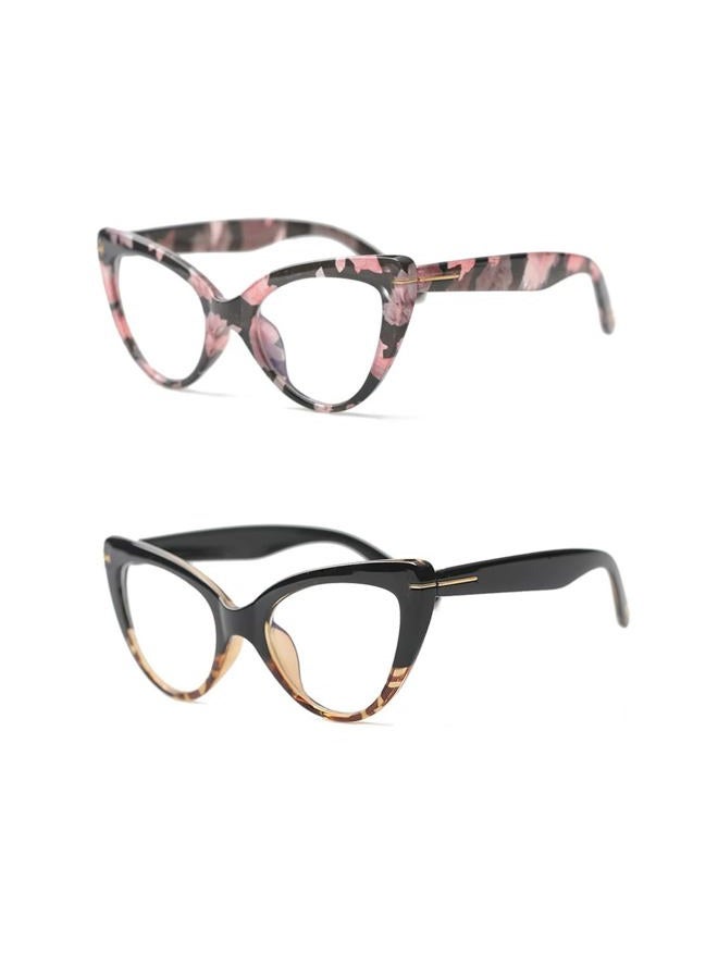 COVESATO Cat Eye Reading Glasses,Fashion Ladies Readers for Women(2 Mixed Color,2.00) - Image 1
