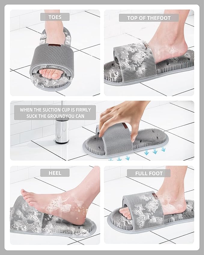 FAGVA Shower Foot Scrubber Soft Silicone Bristles with NonSlip Suction Cups Cleans Exfoliates Massages Your Feet Without Bending Improve Circulation Soothes Tired Feet 1 pc multicolor - Image 3