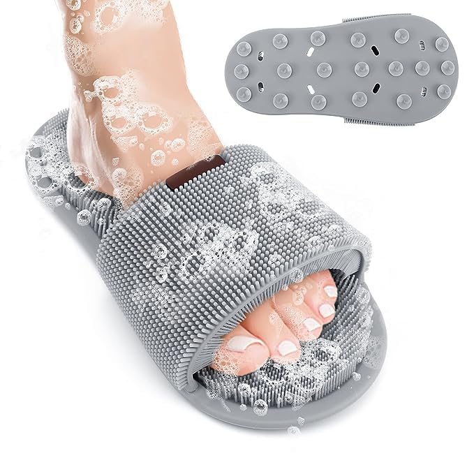 FAGVA Shower Foot Scrubber Soft Silicone Bristles with NonSlip Suction Cups Cleans Exfoliates Massages Your Feet Without Bending Improve Circulation Soothes Tired Feet 1 pc multicolor - Image 1