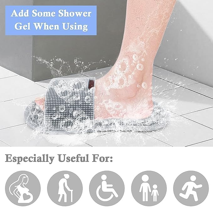 FAGVA Shower Foot Scrubber Soft Silicone Bristles with NonSlip Suction Cups Cleans Exfoliates Massages Your Feet Without Bending Improve Circulation Soothes Tired Feet 1 pc multicolor - Image 4