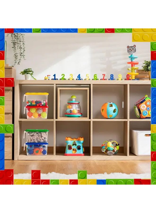 Green Stackable Toy Storage Bin with Lid and Handle - Image 5